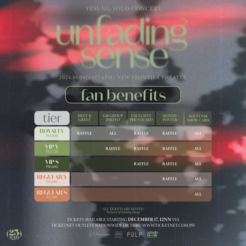 yesung unfading sense fan benefits