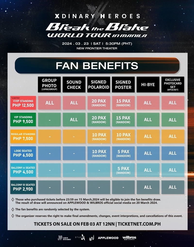 xdinary heroes manila fan benefits