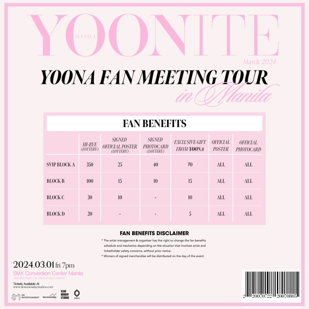 yoona fan meeting benefits