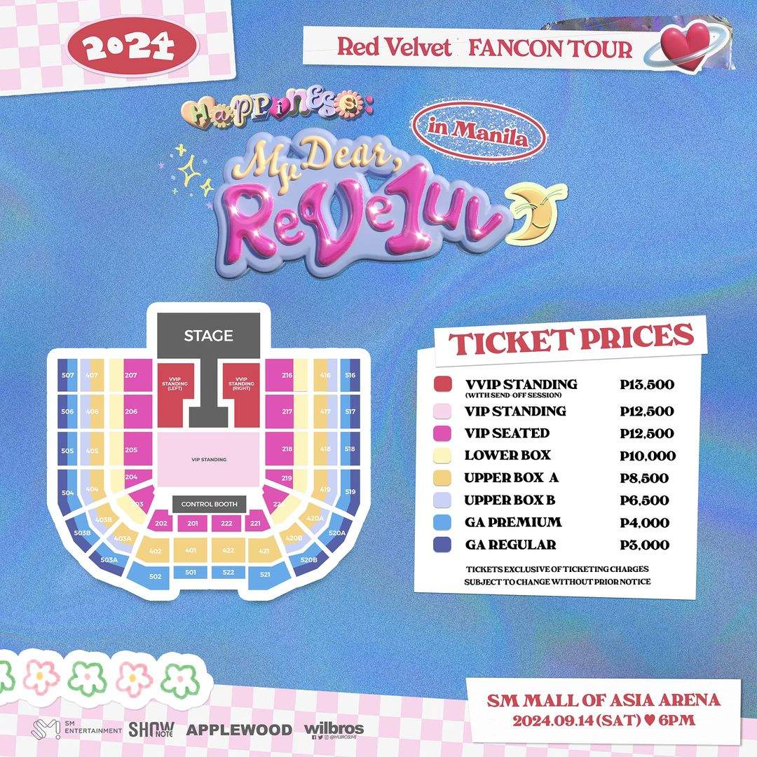 red velvet fancon manila ticket seatplan details