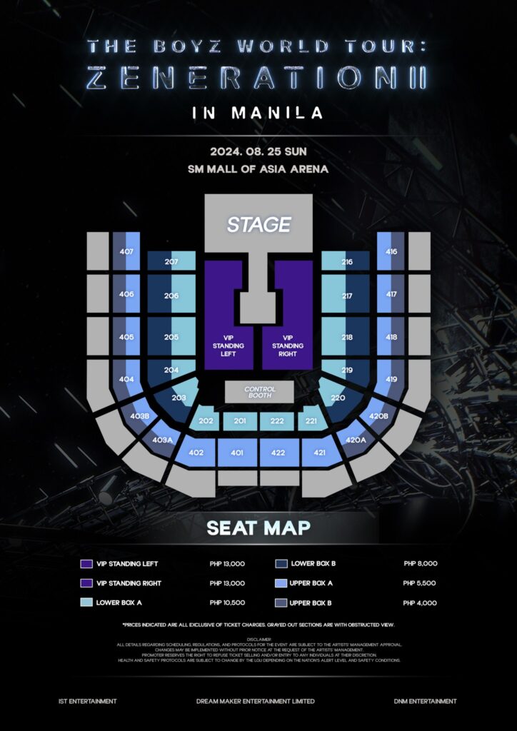 The Boyz ZENERATION II seatplan