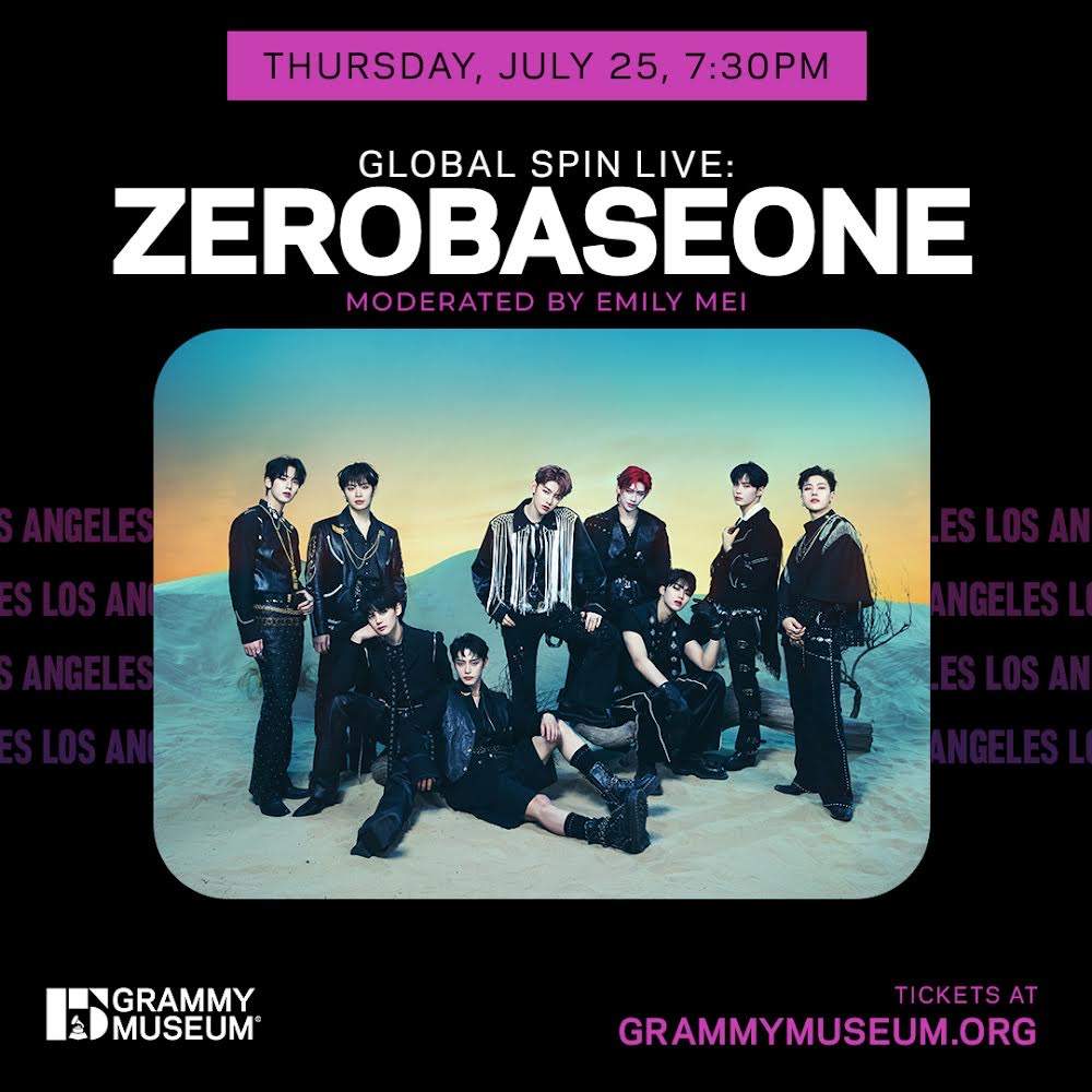 Announcement Poster: ZEROBASEONE at the Global Spin Live of the Grammy Museum