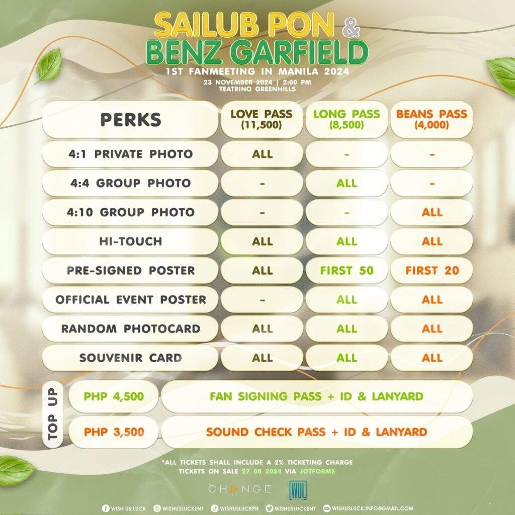 sailubpon benzgarfield in manila fan benifits