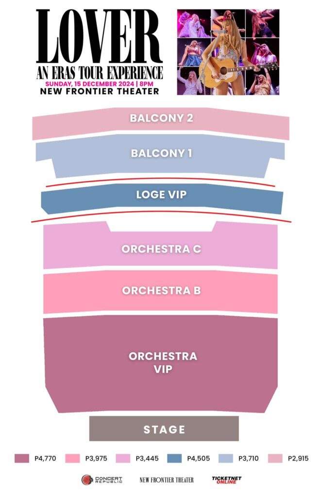 lover an eras tour experience manila seat plan and tickets