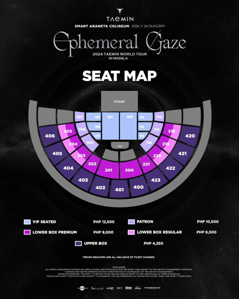 taemin concert manila seat plan