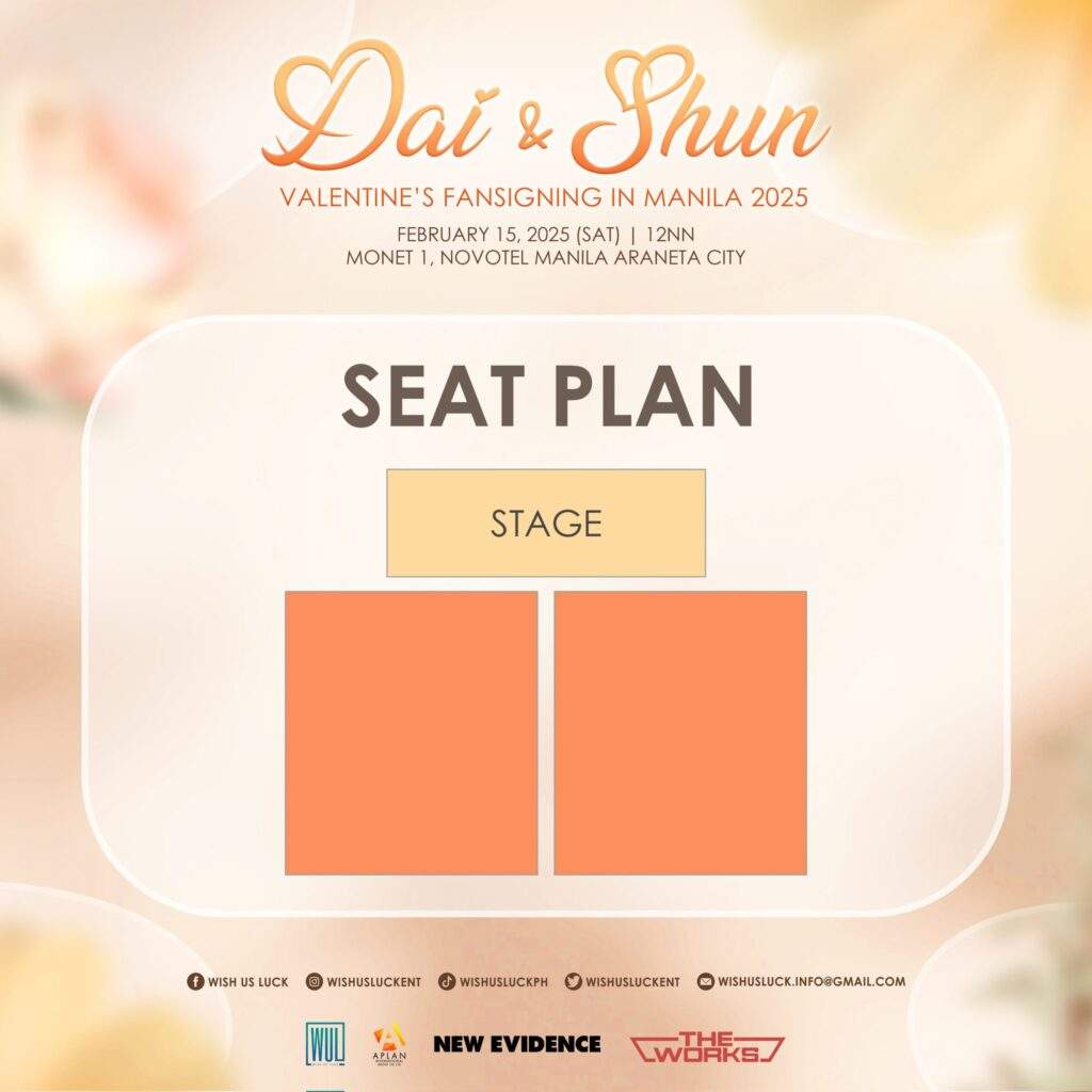 dai and shun fansigning seat plan