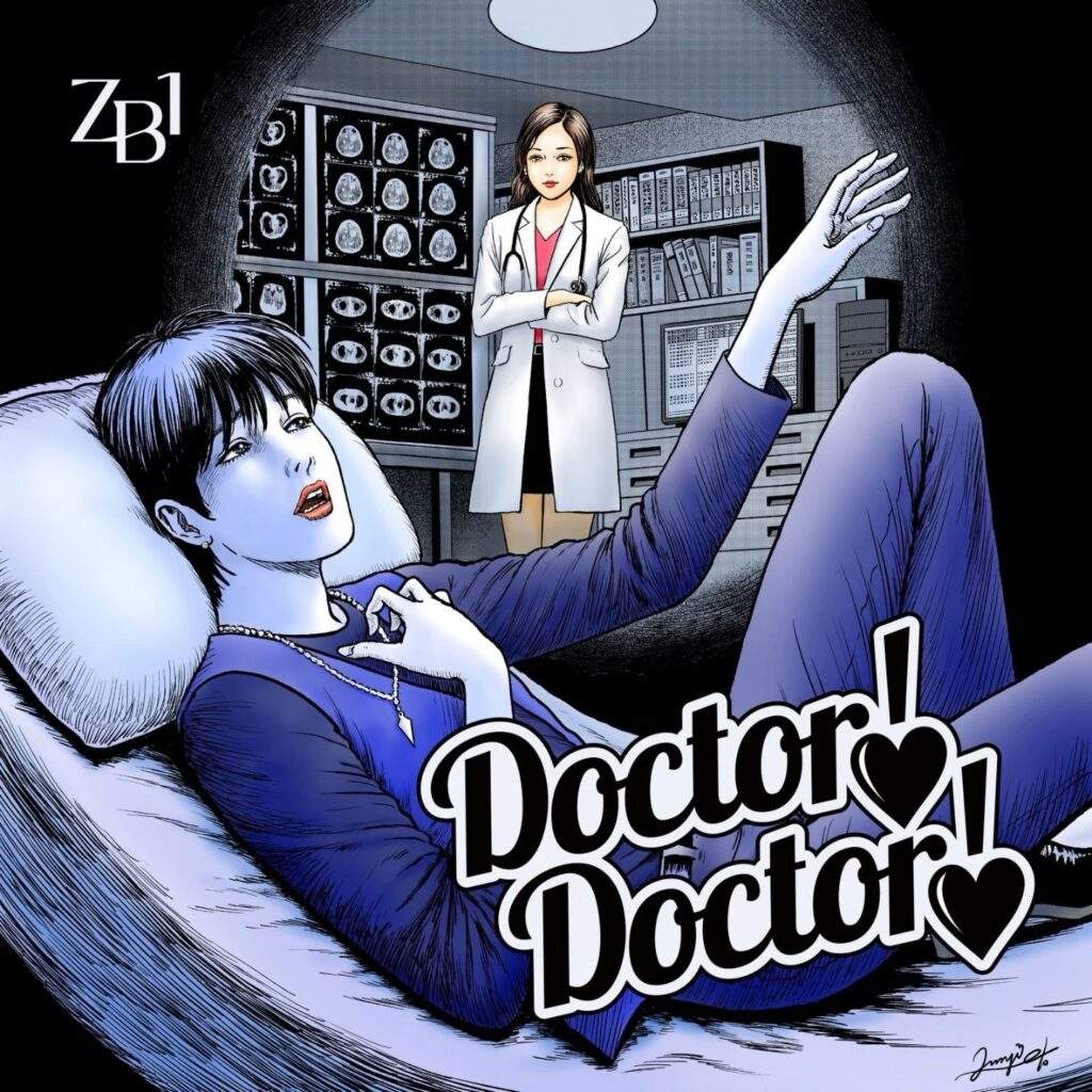 zerobaseone pre-release track doctor! doctor! digital cover art by junji ito