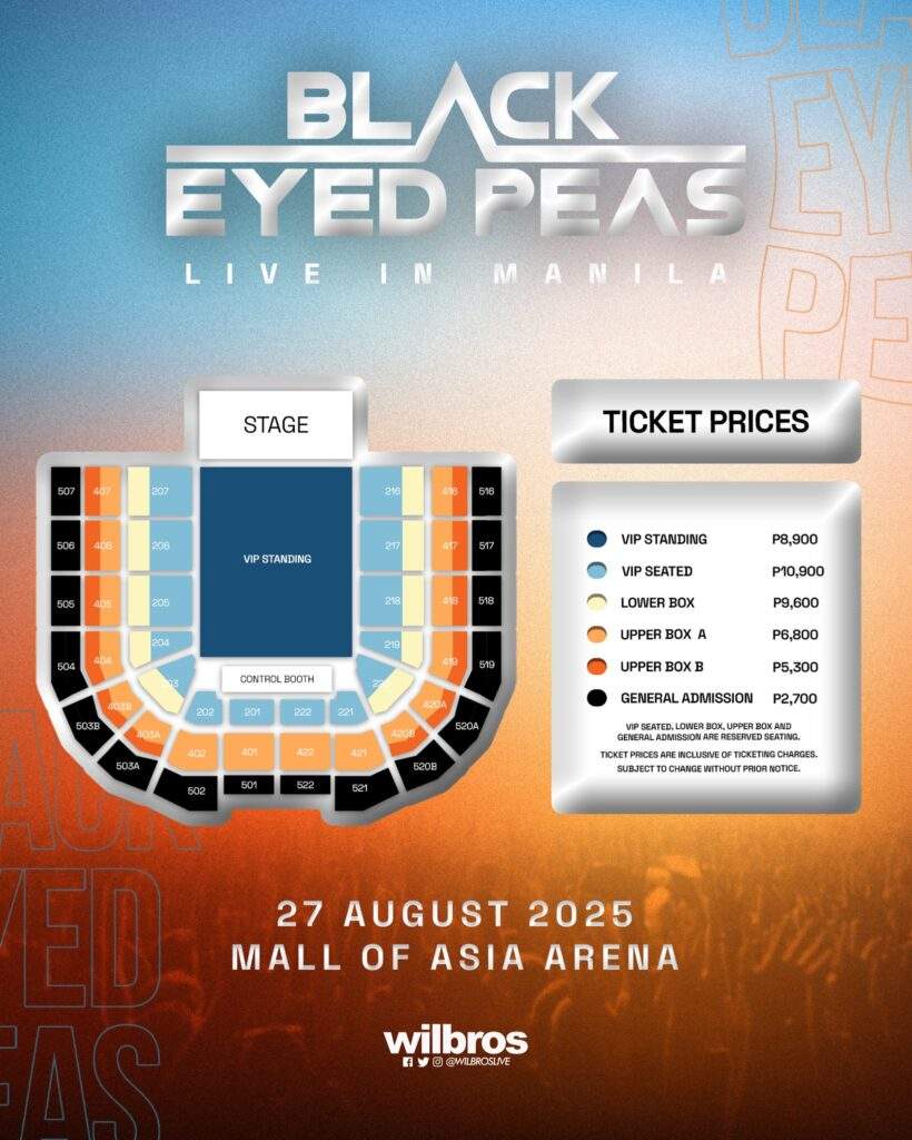 black eyed peas in manila ticket details