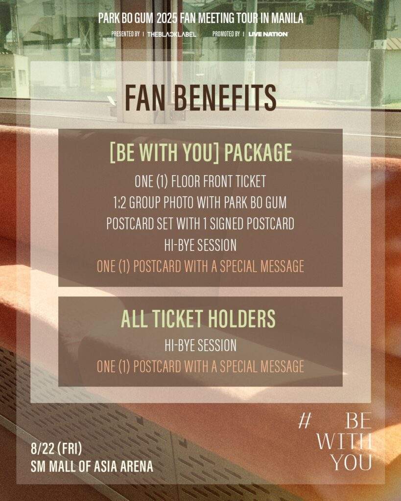 park bo gum fan meeting tour in manila fan benefits