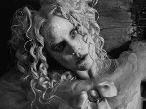 Lady Gaga at the start of The Dead Dance music video