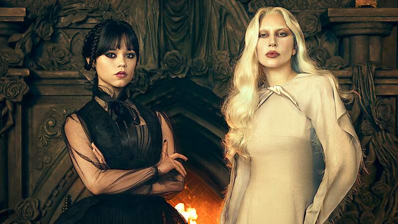 Jenna Ortega with Lady Gaga for Wednesday Season 2