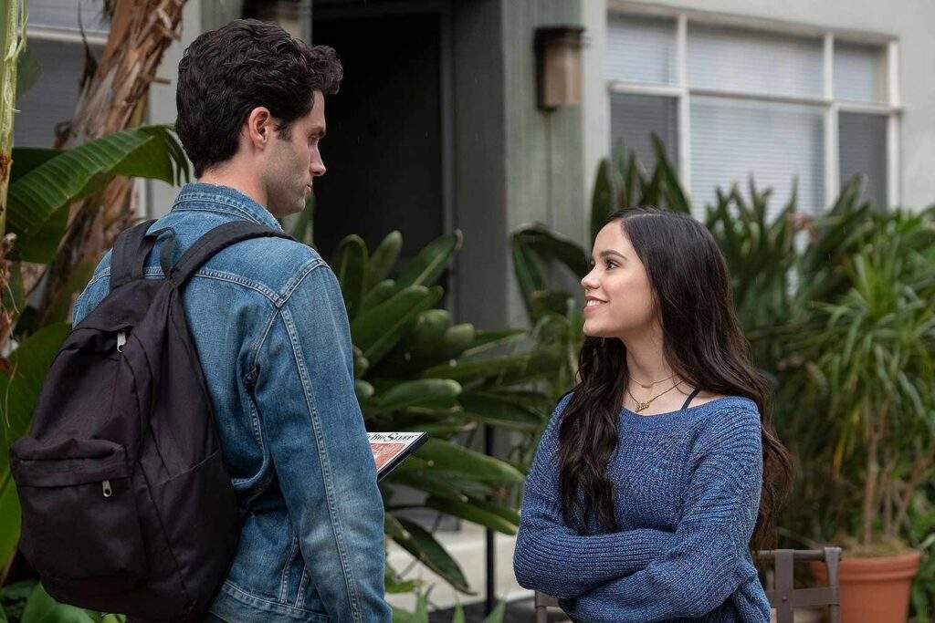 Jenna Ortega and Penn Badgley in You season 2