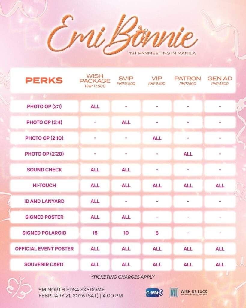 EmiBonnie fan meeting in manila Fan Benefits