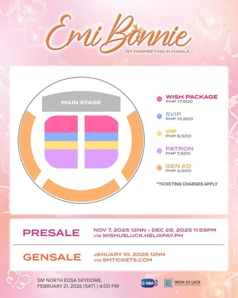 EmiBonnie fanmeeting in manila Seat Plan
