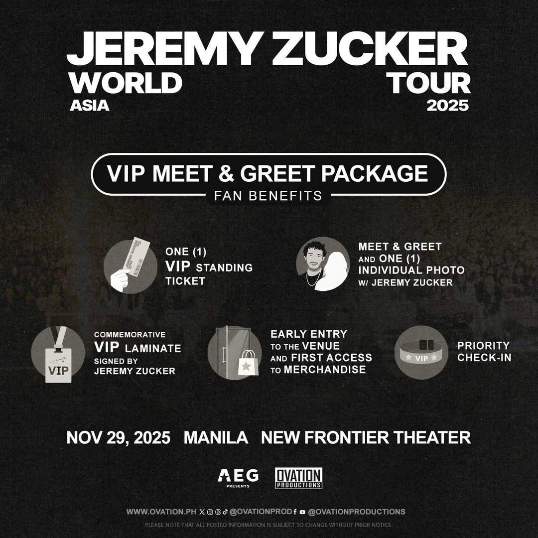 Jeremy Zucker 2025 World Tour - VIP Package Benefits