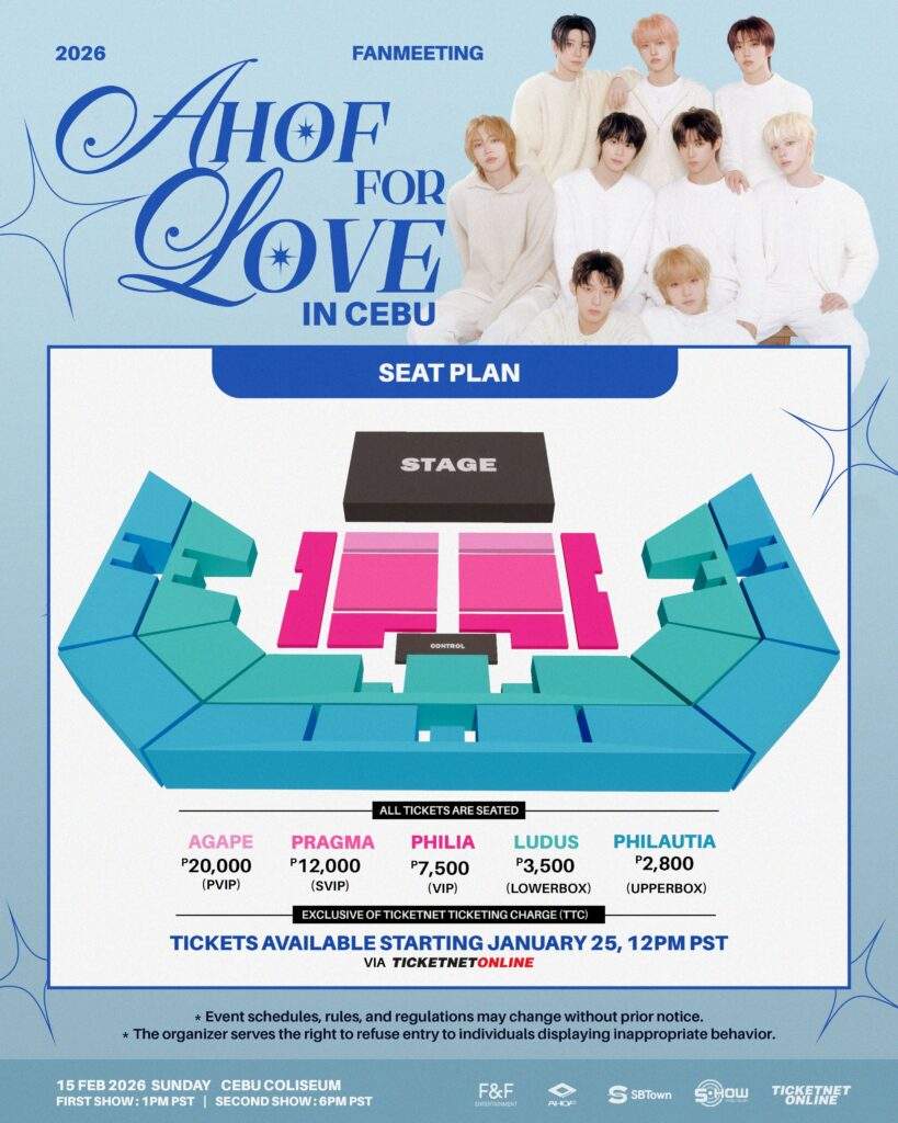 ahof in cebu seat plan