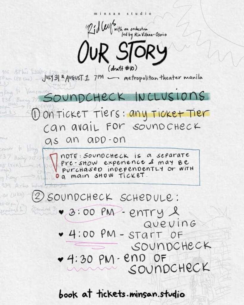 the ridleys solo concert soundcheck details