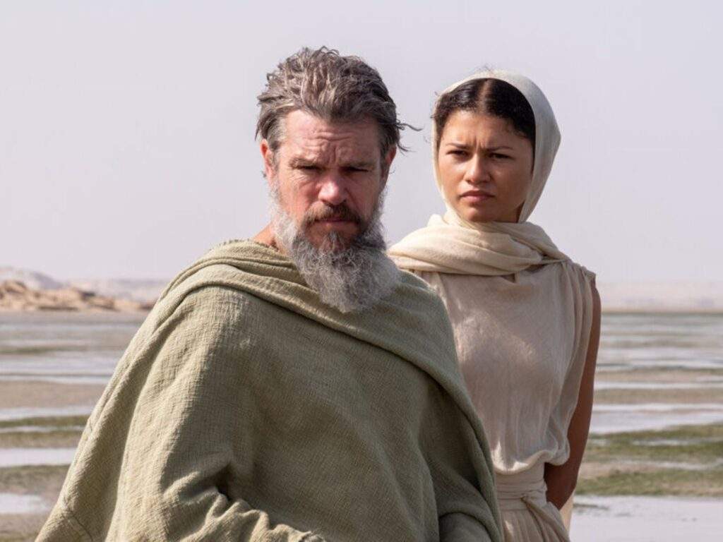 Matt Damon as Odysseus and Zendaya as Athena